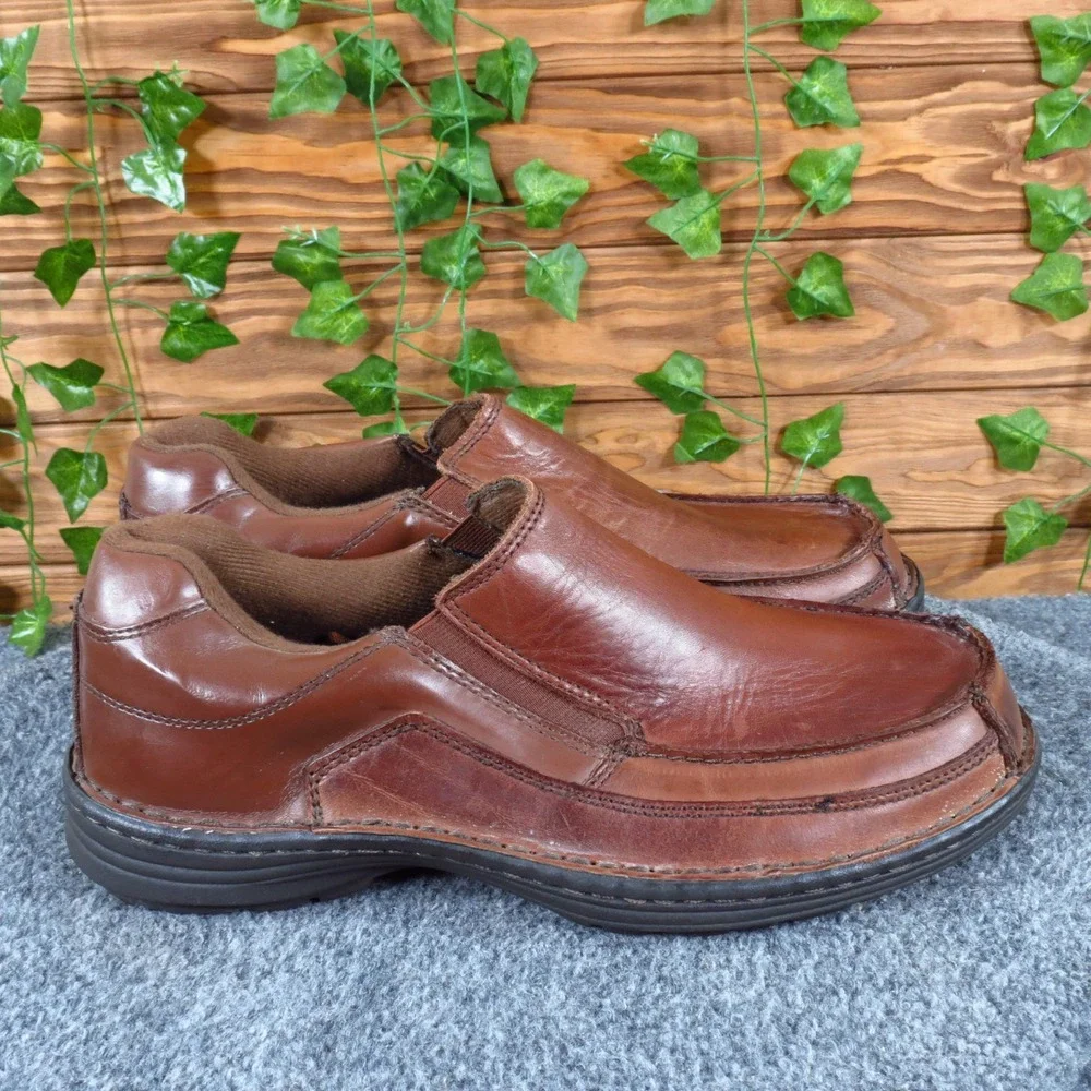 Dr. Scholl's Men Casual Slip On Loafer Shoes Size 10 Daily Comfort Brown Leather